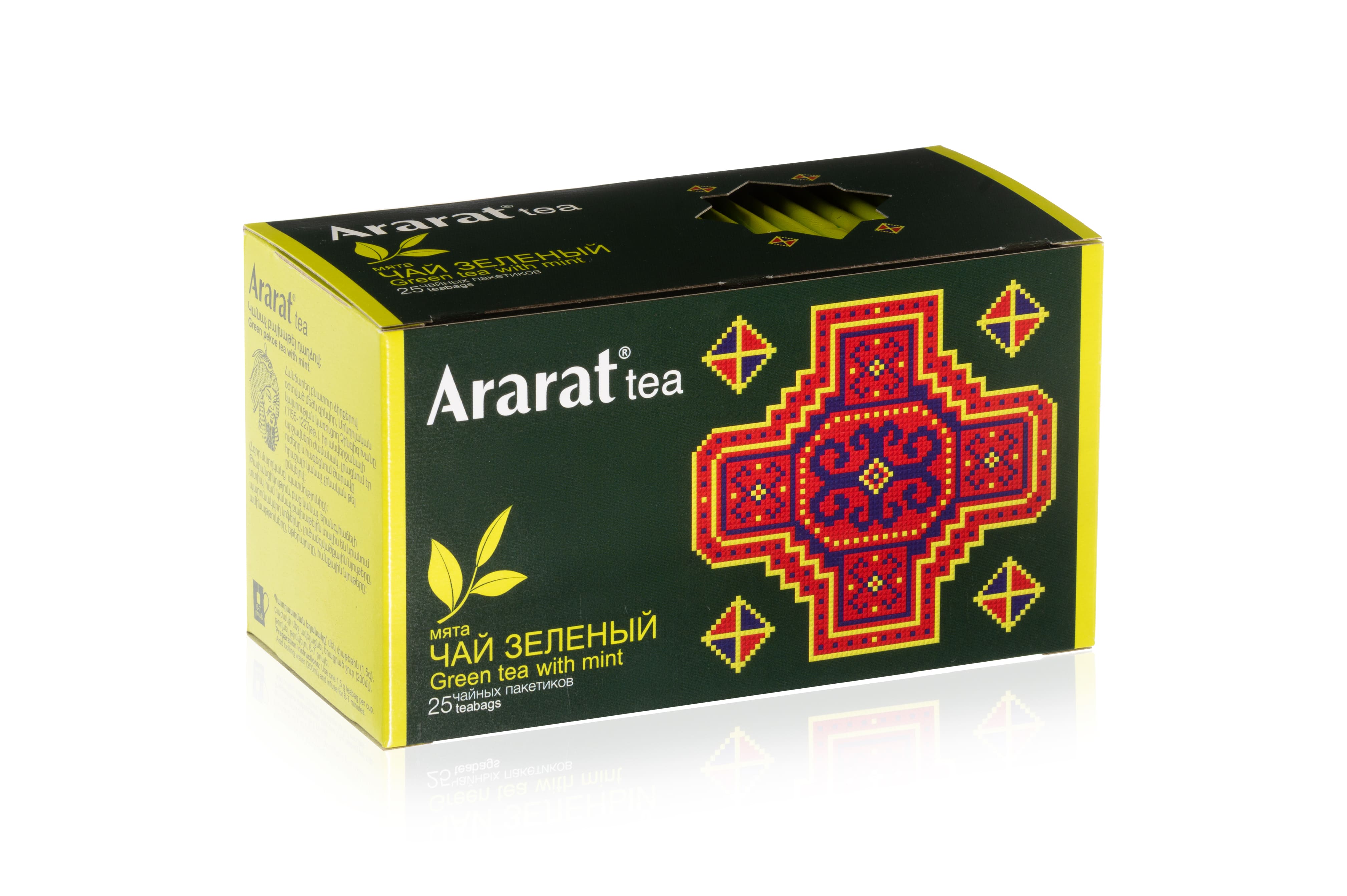 картинка Чай в к/к зеленый байховый с мятой "Ararat", 25 пак от магазина Армениум