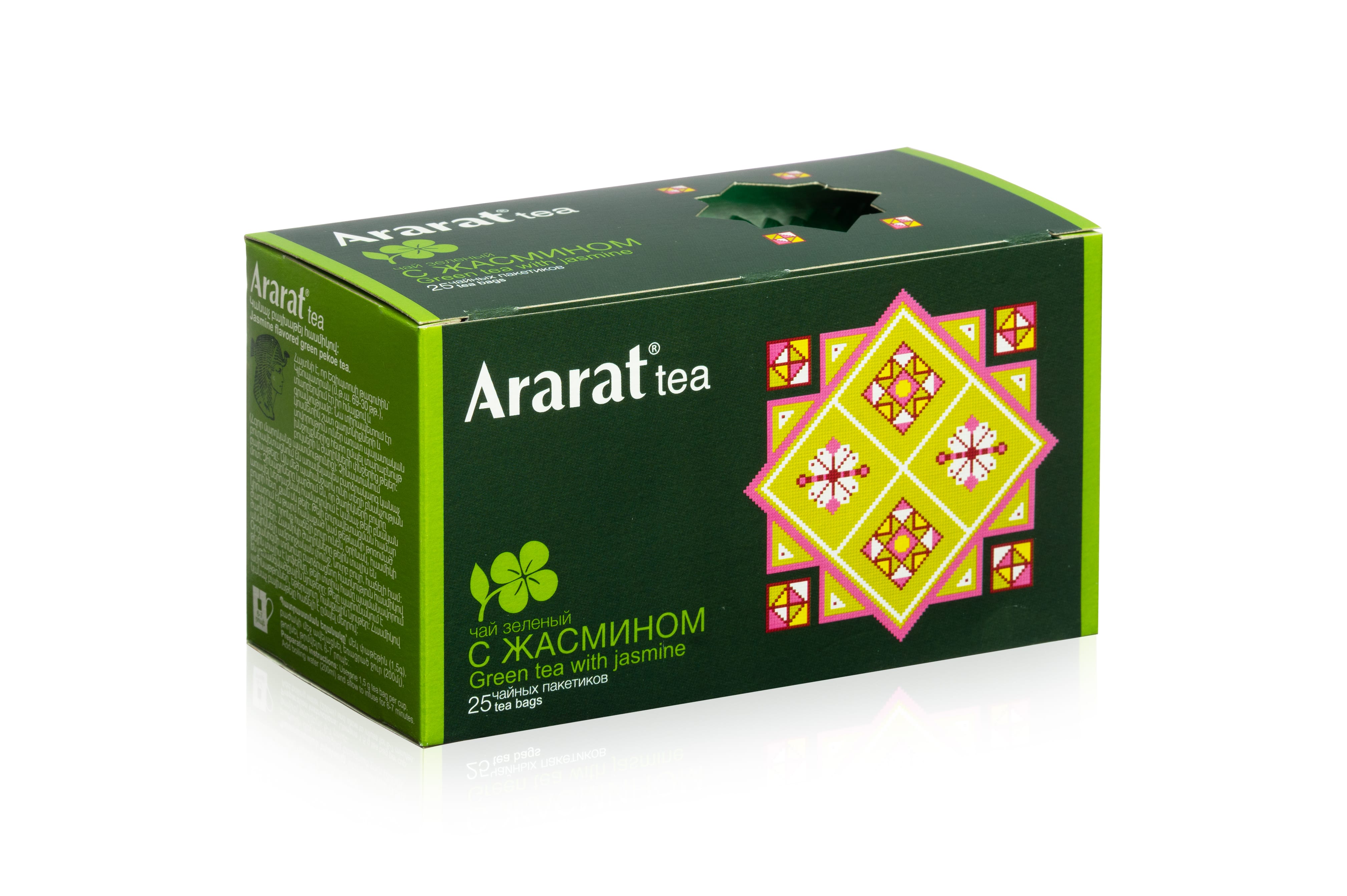 картинка Чай в к/к зеленый байховый с жасмином "Ararat", 25 пак от магазина Армениум